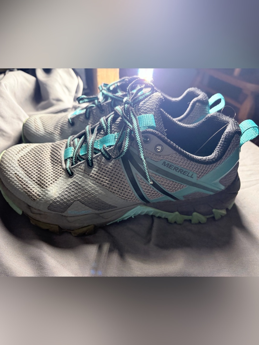 Merrell MQM Flex Gray Teal Hiking Shoes